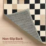 Ultra Soft Area Rug, Non Slip, Stain Resistant, Washable Area Rugs for Living Room, Bedroom, Washable Plaid Entryway Carpet with Anti-Slip Backing(Beige)