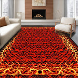 Ultra Soft Area Rug, Non Slip, Stain Resistant, Washable Area Rugs for Living Room, Bedroom, Bold Fiery Swirl Pattern(Red)