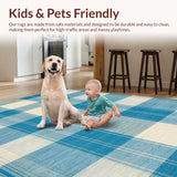 Ultra Soft Area Rug, Non Slip, Stain Resistant, Washable Area Rugs for Living Room, Bedroom, Soft Scalloped Coastal Charm(Beige)