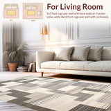 Ultra Soft Area Rug, Non Slip, Stain Resistant, Washable Area Rugs for Living Room, Bedroom, Contemporary Soft Earthy Textured Motif(Beige)
