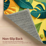 Ultra Soft Area Rug, Non Slip, Stain Resistant, Washable Area Rugs for Living Room, Bedroom, Tropical Monstera Bathroom Rug for Kids Rooms(Yellow)