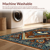 Ultra Soft Area Rug, Non Slip, Stain Resistant, Washable Area Rugs for Living Room, Bedroom, Artistic Evil Eye Symbolism(Brown)