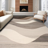 Ultra Soft Area Rug, Non Slip, Stain Resistant, Washable Area Rugs for Living Room, Bedroom, Sleek Minimalist Tiled Design(Beige)