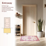 Ultra Soft Area Rug, Non Slip, Stain Resistant, Washable Area Rugs for Living Room, Bedroom, Rustic Soft Floral Texture(White)