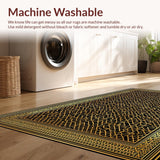Ultra Soft Area Rug, Non Slip, Stain Resistant, Washable Area Rugs for Living Room, Bedroom, Lustrous Gold Textured Fantasy(Gold)