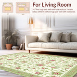 Ultra Soft Area Rug, Non Slip, Stain Resistant, Washable Area Rugs for Living Room, Bedroom, Artful Organic Pattern Fusion(Ivory)