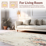 Ultra Soft Area Rug, Non Slip, Stain Resistant, Washable Area Rugs for Living Room, Bedroom, Vintage Inspired Area Cream & Beige Non Slip(Beige)