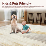 Ultra Soft Area Rug, Non Slip, Stain Resistant, Washable Area Rugs for Living Room, Bedroom, Contemporary Beige Distressed Area With Artistic Faded(Beige)