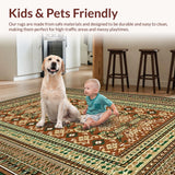 Ultra Soft Area Rug, Non Slip, Stain Resistant, Washable Area Rugs for Living Room, Bedroom, Contemporary Soft Color Palette(Brown)
