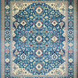 Ultra Soft Area Rug, Non Slip, Stain Resistant, Washable Area Rugs for Living Room, Bedroom, Serene Light Blue Ethnic Patterns(Blue)