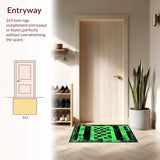 Elegant Geometric Faded Tiled Texture(Green)