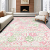 Ultra Soft Area Rug, Non Slip, Stain Resistant, Washable Area Rugs for Living Room, Bedroom, Charming Pastel Egg Motif(Pink)