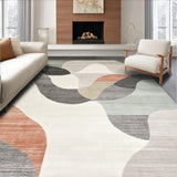 Ultra Soft Area Rug, Non Slip, Stain Resistant, Washable Area Rugs for Living Room, Bedroom, Artistic Beige Grey Multi with Abstract Design(Gray)