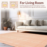 Ultra Soft Area Rug, Non Slip, Stain Resistant, Washable Area Rugs for Living Room, Bedroom, Stylish Peach Trellis Arrangement(Orange)