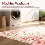 Ultra Soft Area Rug, Non Slip, Stain Resistant, Washable Area Rugs for Living Room, Bedroom, Blush Pink Floral Modern Aesthetic for Home Decor Chic Elegance(Beige)