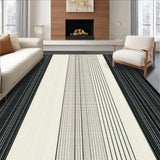 Ultra Soft Area Rug, Non Slip, Stain Resistant, Washable Area Rugs for Living Room, Bedroom, Rustic Vertical Stripe Artistry(Beige)