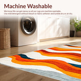 Ultra Soft Area Rug, Non Slip, Stain Resistant, Washable Area Rugs for Living Room, Bedroom, Striking Contemporary Lattice Pattern(Orange)