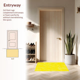 Ultra Soft Area Rug, Non Slip, Stain Resistant, Washable Area Rugs for Living Room, Bedroom, Artistic Irregular Shag Pattern(Yellow)
