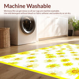 Ultra Soft Area Rug, Non Slip, Stain Resistant, Washable Area Rugs for Living Room, Bedroom, Charming Floral Yellow Accents(Yellow)