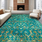 Vibrant Teal Ethnic Texture(Blue)