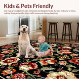 Delightful Low Pile Blooming Design(Black)