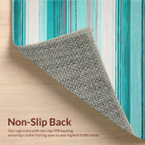 Ultra Soft Area Rug, Non Slip, Stain Resistant, Washable Area Rugs for Living Room, Bedroom, Rustic Textured Colorful Weave(Green)