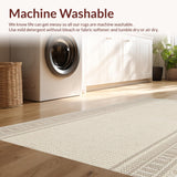 Ultra Soft Area Rug, Non Slip, Stain Resistant, Washable Area Rugs for Living Room, Bedroom, Modern Ivory Living Room Minimalist Wool Rug(Beige)