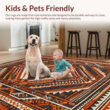 Ultra Soft Area Rug, Non Slip, Stain Resistant, Washable Area Rugs for Living Room, Bedroom, Warm Earthy Minimalist Texture(Red)