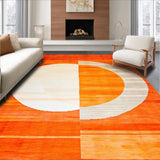 Ultra Soft Area Rug, Non Slip, Stain Resistant, Washable Area Rugs for Living Room, Bedroom, Abstract Earthy Tones Geometry(Orange)