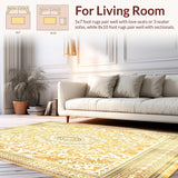 Ultra Soft Area Rug, Non Slip, Stain Resistant, Washable Area Rugs for Living Room, Bedroom, Stylish Area Gift for Muslim Celebrations with Shawl and Kufi Hat(Gold)