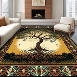 Ultra Soft Area Rug, Non Slip, Stain Resistant, Washable Area Rugs for Living Room, Bedroom, Luxurious Gold and Black Elements(Gold)