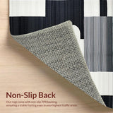 Ultra Soft Area Rug, Non Slip, Stain Resistant, Washable Area Rugs for Living Room, Bedroom, Sleek Abstract Grey Geometric Arrangement(Gray)