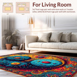 Ultra Soft Area Rug, Non Slip, Stain Resistant, Washable Area Rugs for Living Room, Bedroom, Traditional Multi Aesthetic Home Decor Area Carpet(Blue)