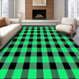 Charming Rustic Green Plaid Motif(Green)