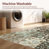 Ultra Soft Area Rug, Non Slip, Stain Resistant, Washable Area Rugs for Living Room, Bedroom, Boho Floral Patchwork Living Room Non Slip Rug(Brown)