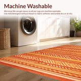Ultra Soft Area Rug, Non Slip, Stain Resistant, Washable Area Rugs for Living Room, Bedroom, Contemporary Rustic Orange Elegance(Orange)