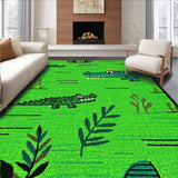 Ultra Soft Area Rug, Non Slip, Stain Resistant, Washable Area Rugs for Living Room, Bedroom, Artistic Textured Animal Shape(Green)
