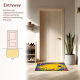 Ultra Soft Area Rug, Non Slip, Stain Resistant, Washable Area Rugs for Living Room, Bedroom, Colorful Abstract Lobster Motif(Yellow)