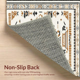 Ultra Soft Area Rug, Non Slip, Stain Resistant, Washable Area Rugs for Living Room, Bedroom, Rustic Warm Toned Trellis Design(Beige)
