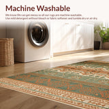 Ultra Soft Area Rug, Non Slip, Stain Resistant, Washable Area Rugs for Living Room, Bedroom, Casual Striped Geometric Fusion(Brown)