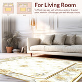Ultra Soft Area Rug, Non Slip, Stain Resistant, Washable Area Rugs for Living Room, Bedroom, Luxury White Bathroom(Beige)