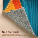 Ultra Soft Area Rug, Non Slip, Stain Resistant, Washable Area Rugs for Living Room, Bedroom, Eclectic 3D Printed Sport Pattern(Orange)