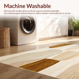 Ultra Soft Area Rug, Non Slip, Stain Resistant, Washable Area Rugs for Living Room, Bedroom, Low Pile Beige and Camel Tone Abstract(Beige)