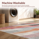 Ultra Soft Area Rug, Non Slip, Stain Resistant, Washable Area Rugs for Living Room, Bedroom, Shaggy Style Macaroon Hue Rug with Modern Chevron and Zigzag Prints(Beige)