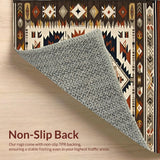 Ultra Soft Area Rug, Non Slip, Stain Resistant, Washable Area Rugs for Living Room, Bedroom, Rustic Southwestern Ethnic Motif(Brown)