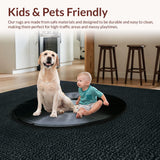 Ultra Soft Area Rug, Non Slip, Stain Resistant, Washable Area Rugs for Living Room, Bedroom, Retro Music Record Bedroom Non-Slip Vinyl Rug(Black)