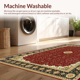 Ultra Soft Area Rug, Non Slip, Stain Resistant, Washable Area Rugs for Living Room, Bedroom, Refined Minimalist Textured Look(Red)