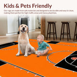 Ultra Soft Area Rug, Non Slip, Stain Resistant, Washable Area Rugs for Living Room, Bedroom, Bold Black and Orange Visual(Orange)