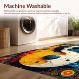 Ultra Soft Area Rug, Non Slip, Stain Resistant, Washable Area Rugs for Living Room, Bedroom, Colorful Yin Yang Bedroom Non-Slip Floor Mat(Black)