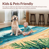 Ultra Soft Area Rug, Non Slip, Stain Resistant, Washable Area Rugs for Living Room, Bedroom, Humorous Surf Board Carpet Tropical Beaches Theme Area Rug(Blue)